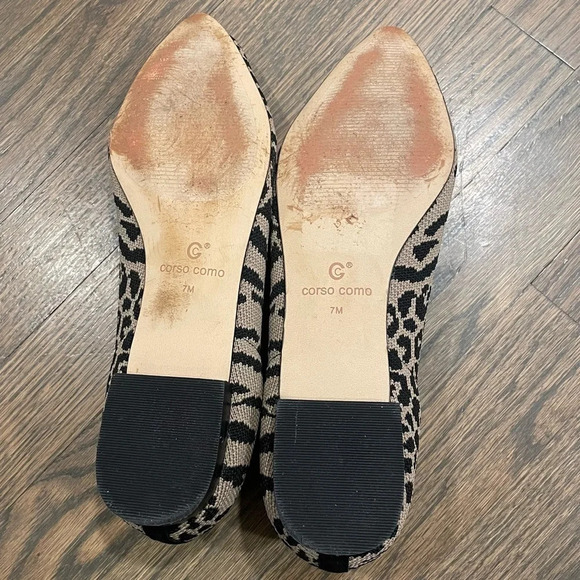 Corso Como Julia Stretch Knit Animal Leopard Print Ballet Flats Size 7 - Picture 9 of 10